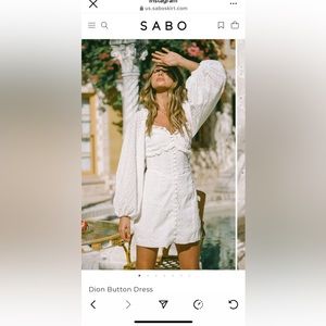 Sabo Skirt Dion White Button Dress